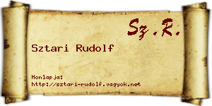 Sztari Rudolf névjegykártya